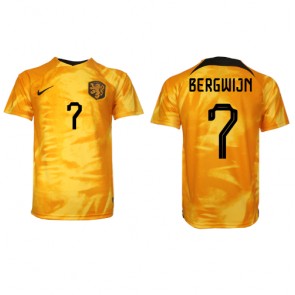 Maillot de foot Pays-Bas Steven Bergwijn #7 Domicile Monde 2022 Manches Courte
